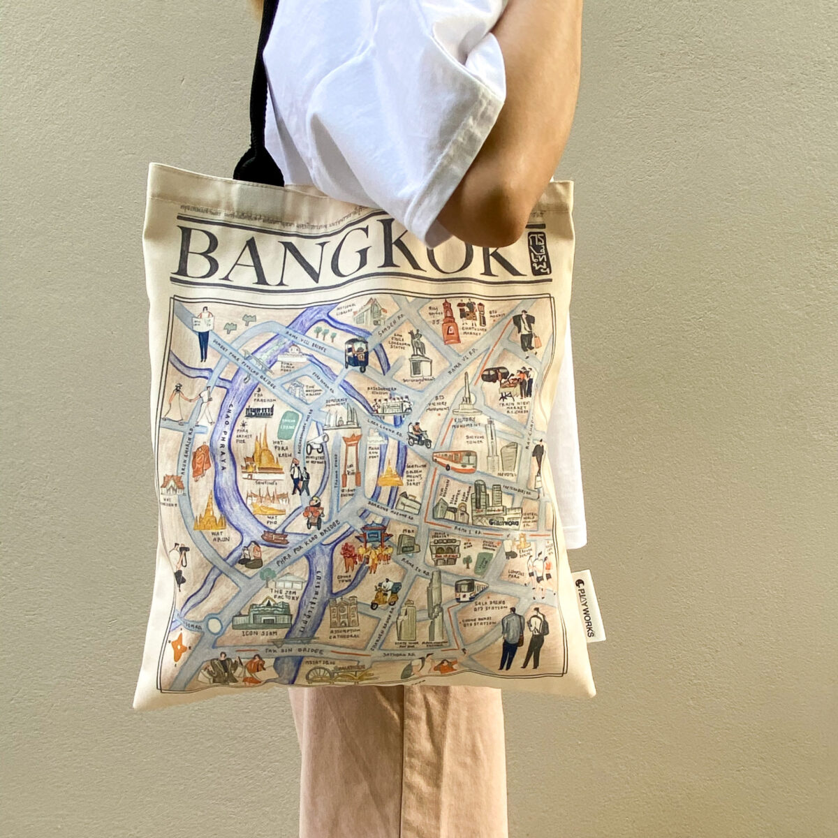 Printed bag Bangkok downtown Playworks Shop (เล่นงาน) ของฝากแฮนด์เม